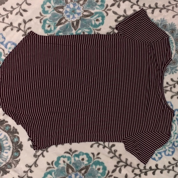 Purple & White Striped Shirt w/ a Pocket! - Picture 2 of 2